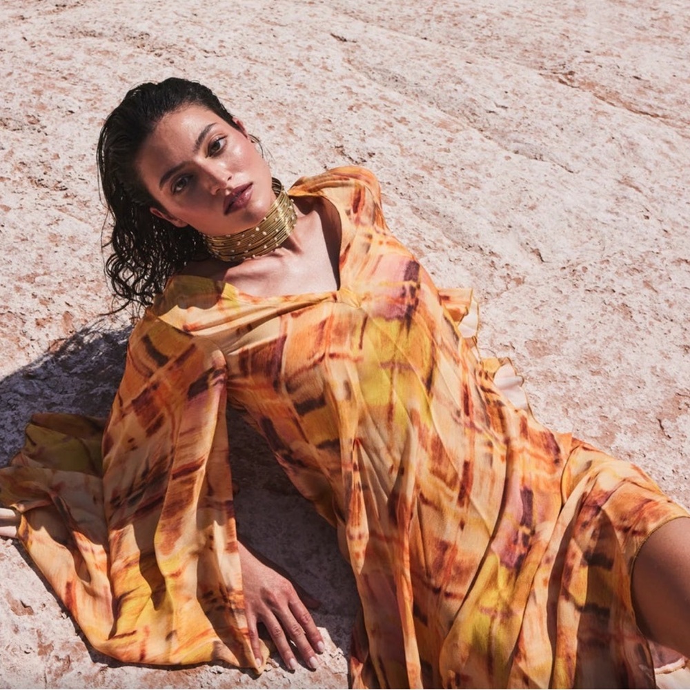 Cult Gaia NWT Shira Summer Haze Dress MSRP$620 in 100% Viscose with inside Slip. - Picture 3 of 11